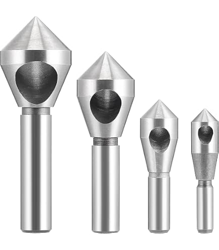 Drill America DEWCHAT Série Fraisage Sans Bavure En Acier Rapide, 6 Cannelures, Diamètre De La Tige 6,35 Mm, Taille 0,95 Cm, Angle De 120 Degrés (lot De 1