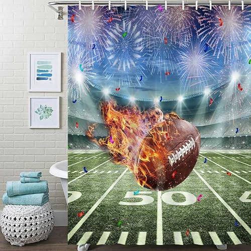 JESTRONRY – Tenda Oscurante A Pannello (2 Pezzi) Con Motivo Football Americano, 53x114 Cm L'una, Totale 106x114 Cm