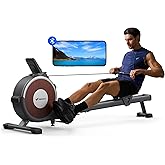 MERACH Rowing Machine, Magnetic Rower Machine for Home, 16 Levels of Quiet Resistance, Dual Slide Rail with Max 350lb Weight 
