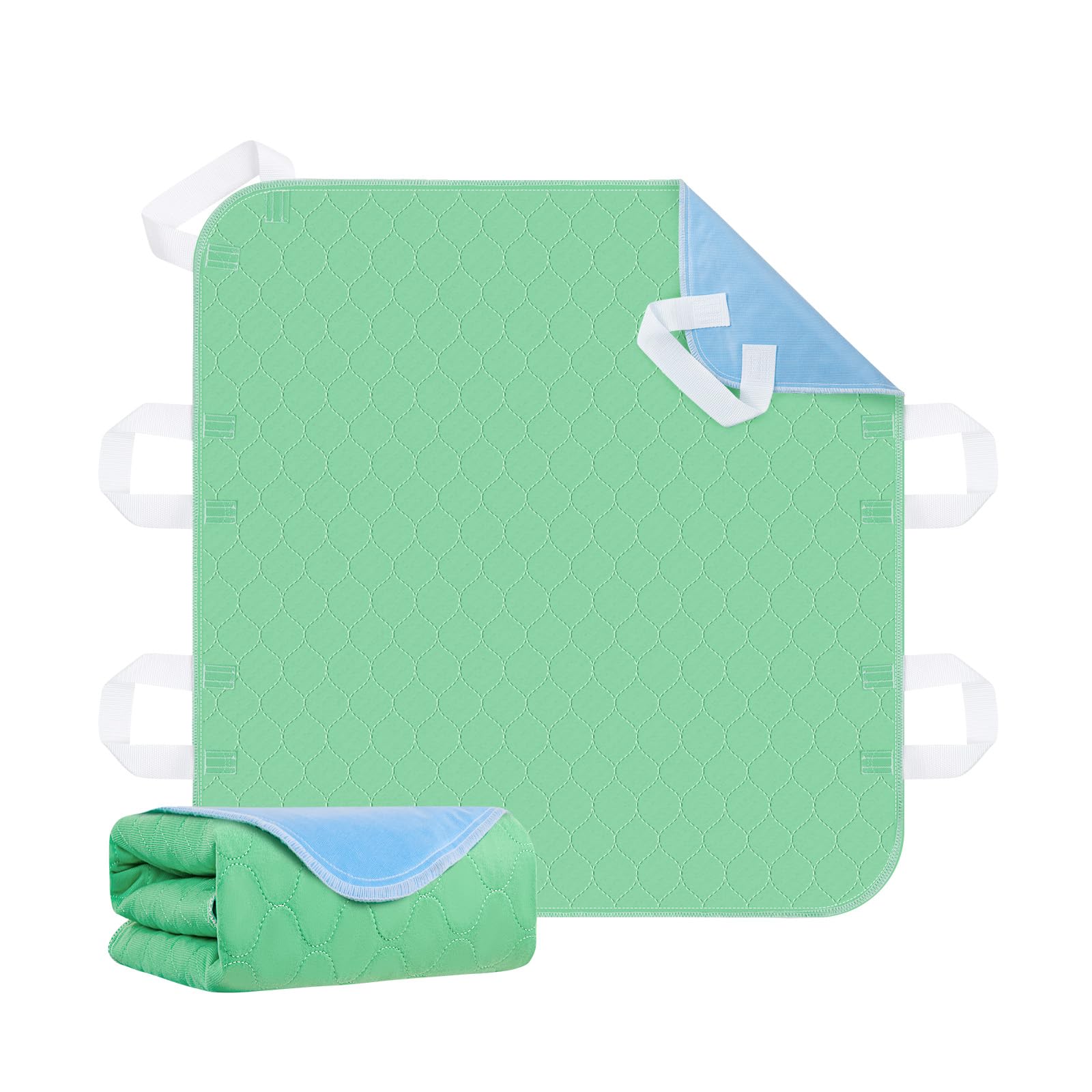 Photo 1 of Washable Bed Pad for Incontinence: Reusable Underpads Transfer Board Pads with 10 Strong Handles, Waterproof Positioning Bed Pads for Elderly,Adult,Bedridden,Hospitals, 34x36 in