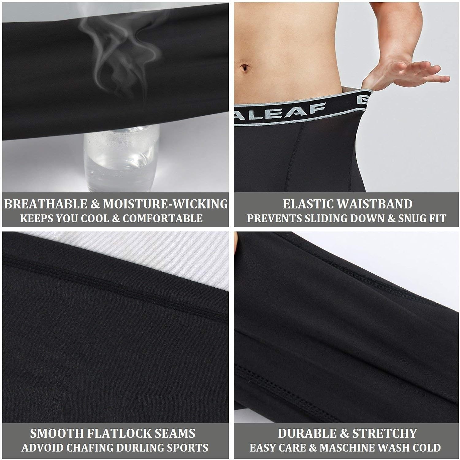 BALEAF Youth Boys'/Girls' Compression Pants Base Layer Yoga Leggings Sports Tights Running Workout Training: Clothing
