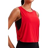 CRZ YOGA Pima Cotton Large Armhole Tank Tops for Women - Workout Sport Athletic Yoga Running Gym Loose Crop Sleeveless Shirts