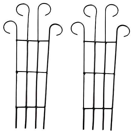 TRUPHE Metal Trellis Plant Support, Black, 12 x 24 in, 2 Pieces