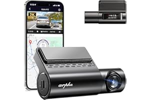 ARPHA A12 WiFi 2K Dash Cam Front, 2160x1440P QHD Dash Cam with APP Voice Control, 150° Wide Angle Dash Camera for Cars, GPS, WDR Night Vision, 24H Parking Mode, Easy to Install