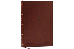 NKJV Giant Print End-of-Verse Reference Bible, Brown Leathersoft, Red Letter, Comfort Print: Holy Bible