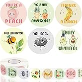 1000 Pcs Kudos Appreciation Stickers Retro You are Awesome Thanks for Being Amazing You Make a Difference Envelope Seals for Graduation Employees Nurses Teacher Appreciation(Fruit Style)
