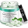 150 Pcs Toothpaste Tablets with Nano Hydroxyapatite for Deep Cleaning, Fresh Breath, Enamel-Safe, Fluoride & Plastic Free & Remineralizing Tablets with Coconut Oil, Peppermint, Xylitol