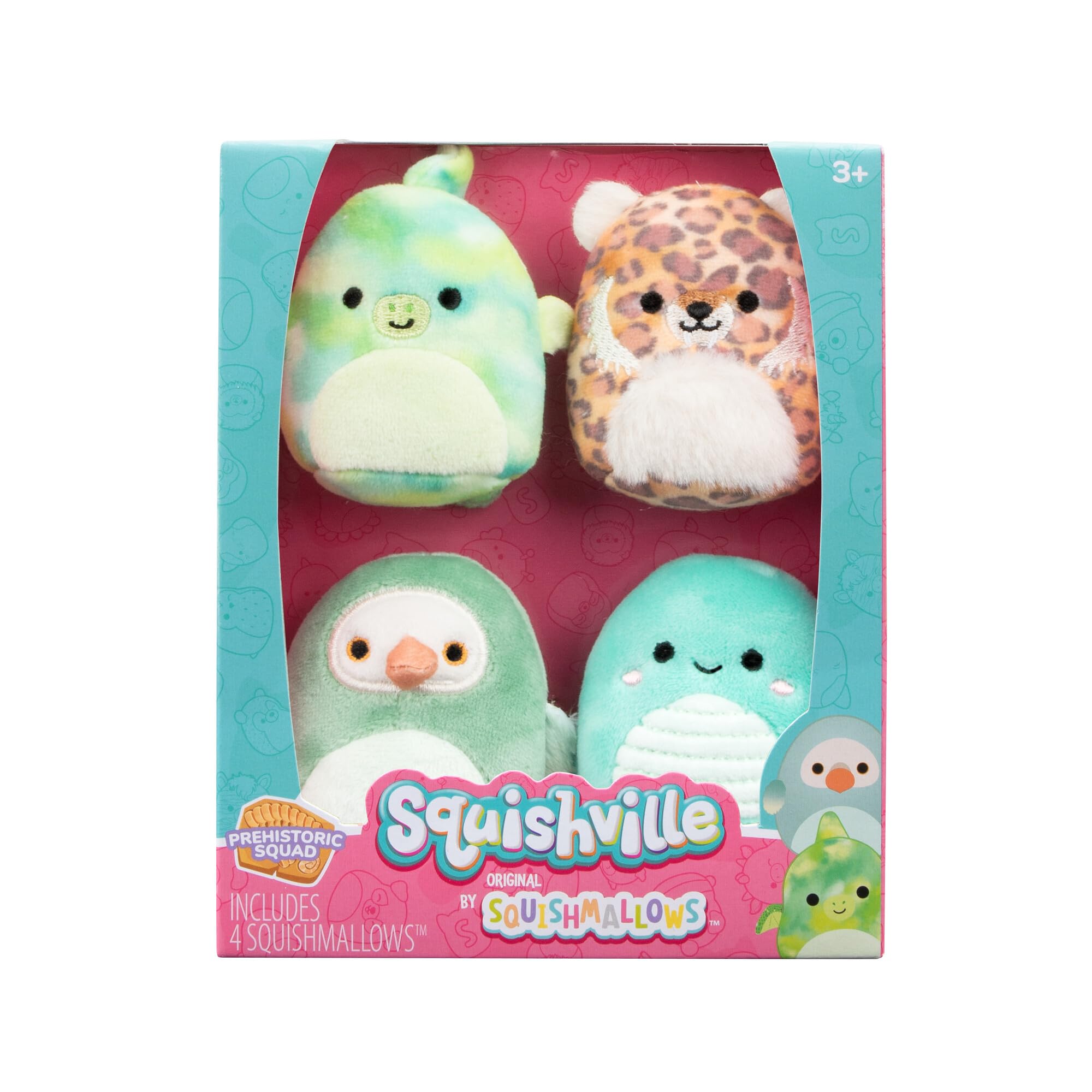 Squishville SQM - Plush 4 Pack 2" Squishmallows 4 Pack(Prehistoric Squad)