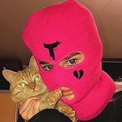 1Pc Embroidery Balaclava Face Mask 3-Hole for Cold