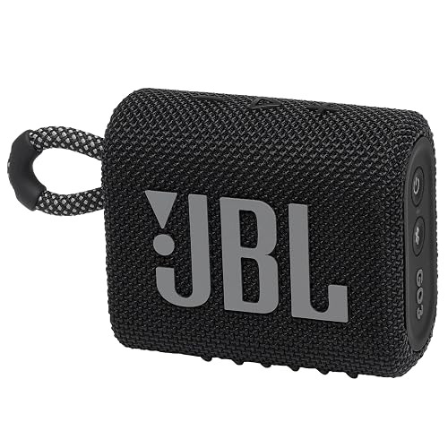 JBL Go 3: Portable Speaker with Bluetooth, Built-in Battery, Waterproof and Dustproof Feature Black