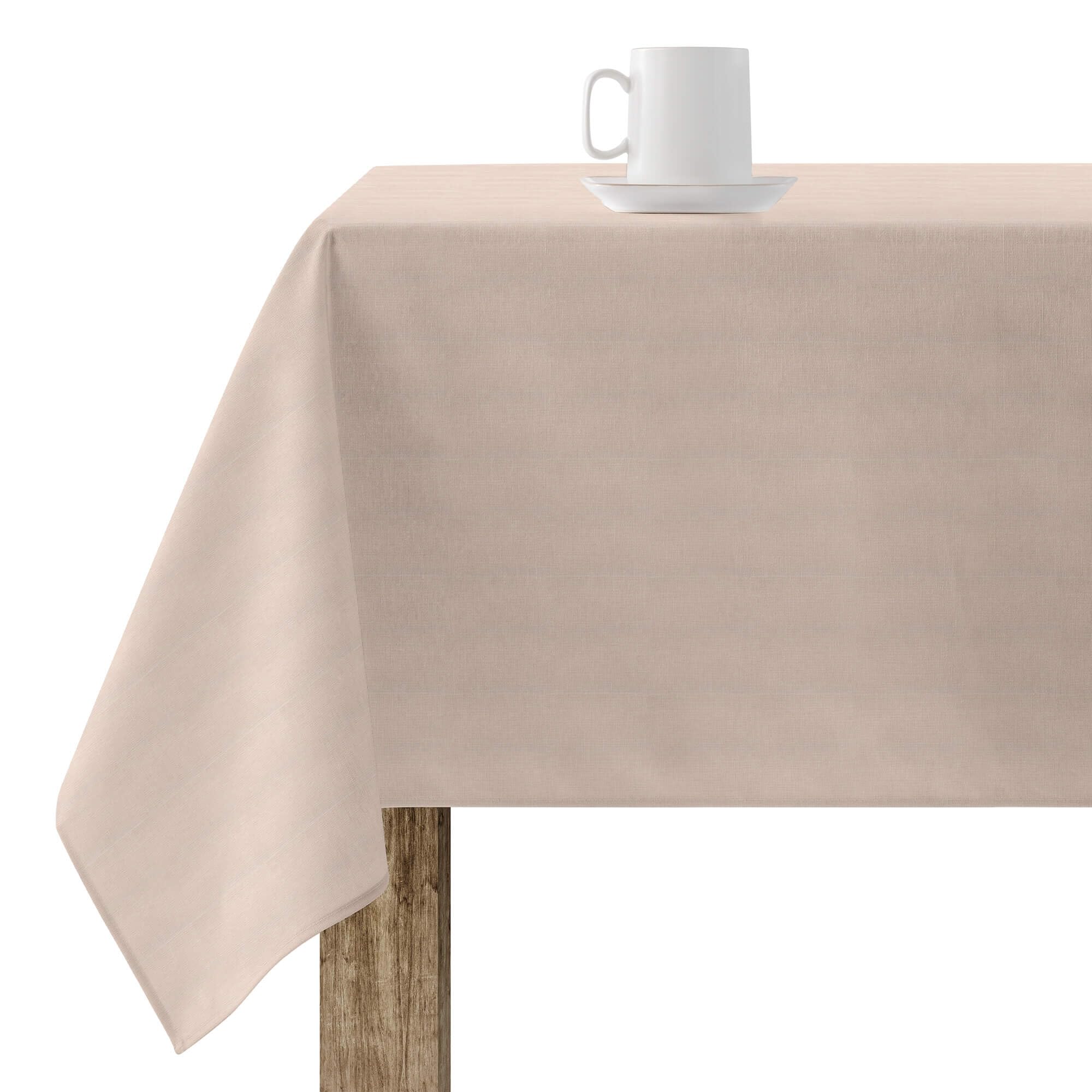 BELUM | Stain Resistant Tablecloth Size 200 x 140 cm - Extra Soft Touch Tablecloth Light Pink - Tablecloth 100% Made in Spain Fabric 65% Organic Cotton - 35% Polyester - Tablecloth Model Rodas 2616