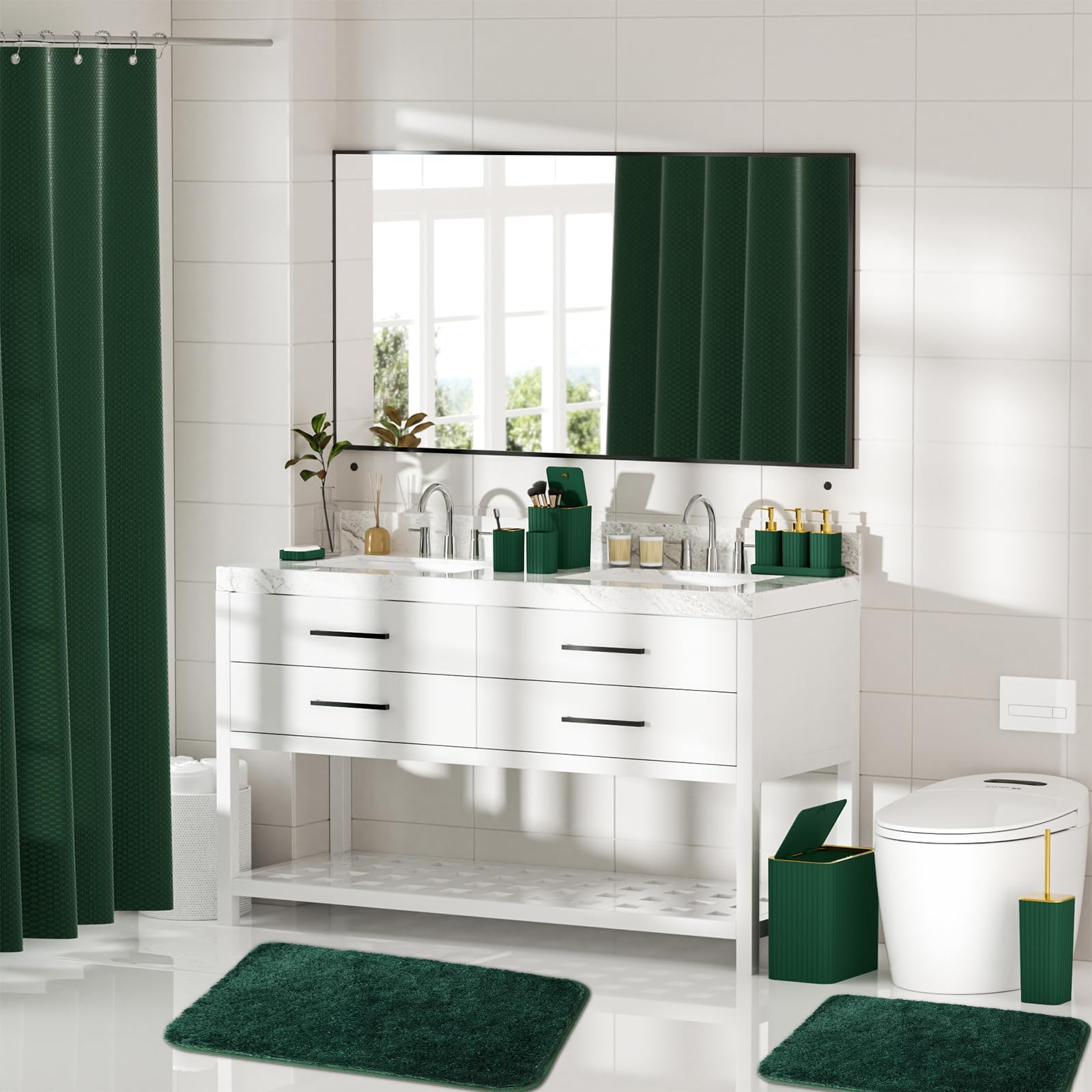 Condition photo showing New/Like New for innjoey bathroom sets with shower curtain and rugs - elegant bathroom set, 27pc bathroom accessories