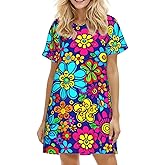Dujiea Women's Short Sleeve Nightgown - Soft Knee-Length Nightshirt | Comfy A-Line Nightdress Ladies Pajama Dress