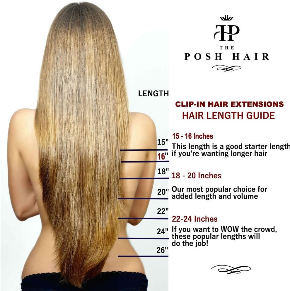 THE POSH HAIR. Hair Extensions BOUTIQUE. Full Head Clip in Real REMY Human  Hair Extensions Clip on Hair Extension (24 inch/120g, 60 PLATINUM BLONDE) -  BigaMart