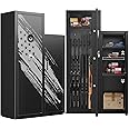 KAER 8-10 Gun Safe, Large Gun Safe for Rifles and Pistols, Quick Access Home Gun Rifle Safe and Storage Gun Locker Cabinet with 4 Pistol Pouches and Removable Shelf for Shotgun, Firearm, Ammo