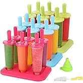 BAKHUK Popsicle Molds 3 Sets Ice Pop Molds Ice Pop Maker with Funnel and Brush, 3 Colors, Reusable Easy Release Ice Pop Maker