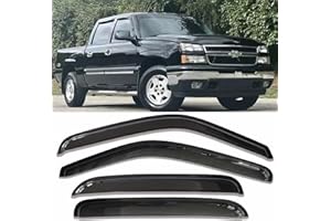 DARODCAR Side Window Visor Rain Guards Wind Deflectors Window Vent for Chevy Suburban Avalanche Silverado 1500 2500/GMC Yukon XL Sierra 1500 2500/Cadillac Escalade ESV Ext Crew Cab Pickup/SUV 4PCS