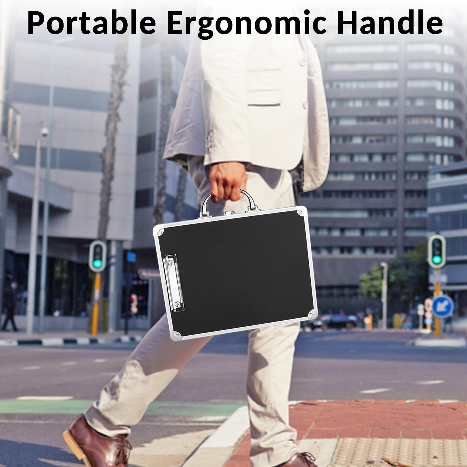 Sooez Key Lock Clipboard Storage Box, Heavy Duty Clipboard with Storage, Metal Locking with Handle, Lock Box Maximum Security - Holds Letter Size Paper, 12.6 x 9.6 inch