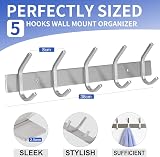 GlazieVault Stainless Steel Coat Hooks Wall Mounted 2 Pack view 3