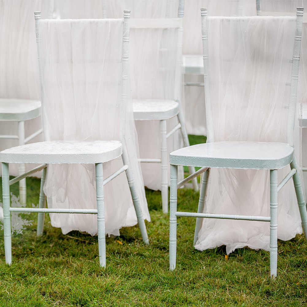 Beige Cuisine Maison Yunt 2pcs Housse De Chaise Mariage Voilage