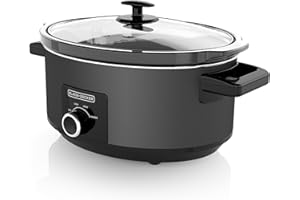 BLACK+DECKER 7-Quart Slow Cooker, SCD4007, Chalkboard Exterior, Locking Lid, 3 Heat Settings, Removable Stoneware Crock