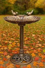 raxter Traditional Bird Bath Outdoor Free Standing Bronze Effect 50cm view 5