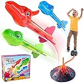 Toy for 3-12 Year Old Boys, Notique Dinosaur Rocket Launcher Toys for Kids Toys, Air Rocket Outdoor Toys for 4 5 6 7 8 Year O