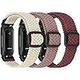 3 Packs Elastic Braided Bands Compatible with Fitbit Inspire 3/Inspire 2/Inspire HR/Inspire/Ace 3/Ace 2, Adjustable Stretchy Bands Elastic Sport Wristbands for Fitbit Inspire 3/2 for Women Men
