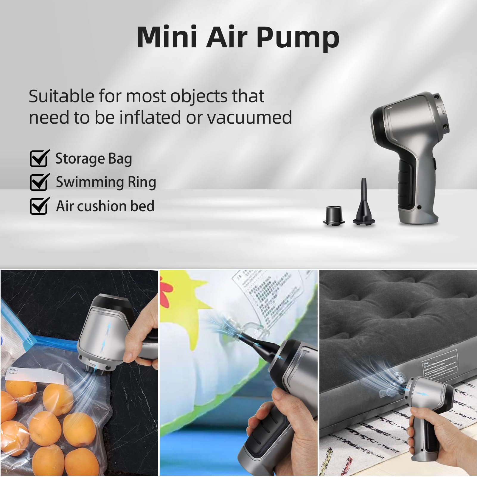 PeroBuno Mini Vacuum Cleaner for Car, 18KPa Powerful Brushless Motor Handheld Vacuum Cordless, Portable Car Vaccum with Rechargeable, Compressed Air Duster- Keyboard Cleaner 3-in-1