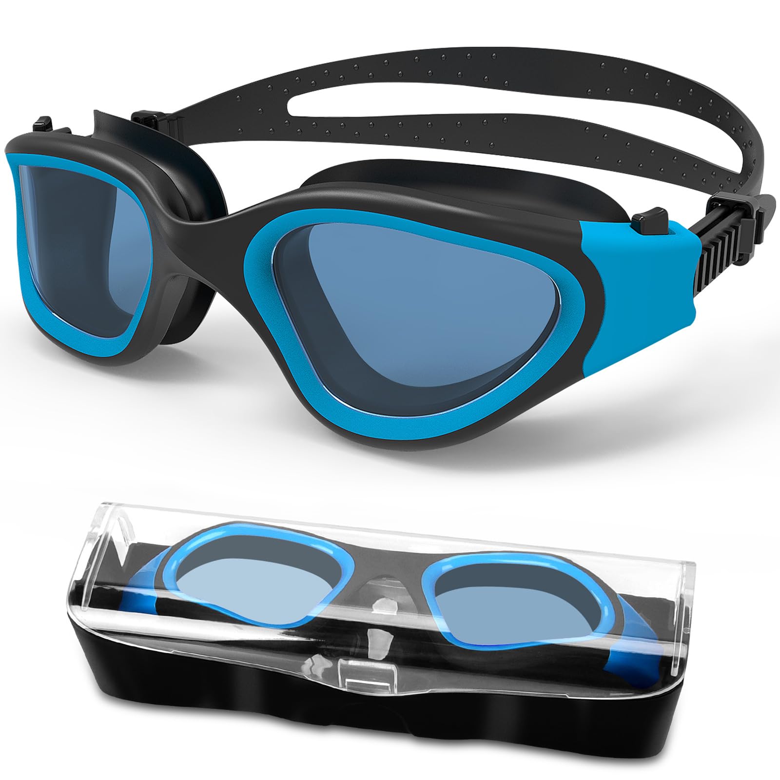 HotSrace Swimming Goggles Polarized/Non Polarized Anti Fog Anti UV No Leakage,Swim Goggles Soft Silicone Clear Vision Easy to Adjust for Adult Men Women Teenager