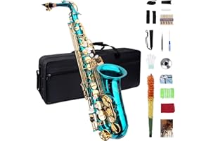 MEPERG Eb Sky Blue Alto Saxophone - Beginner & Student Model, Professional Quality