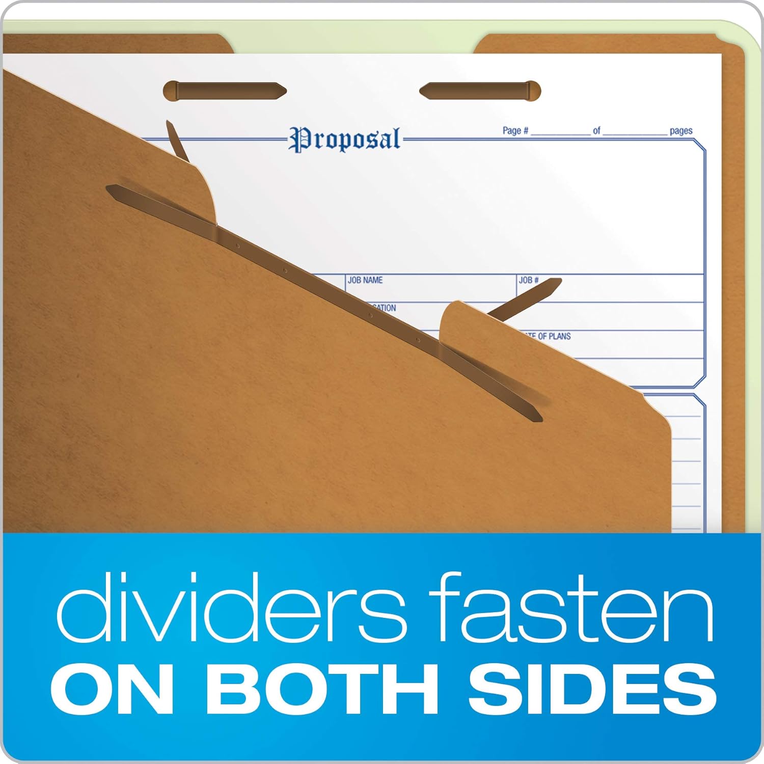 Pendaflex Top-Tab Pressboard Classification Folders, 2/5 Cut, 2 Dividers, Legal Size, Apple Green, 10 Per Box (2257G) : Top Tab Classification Folders : Office Products