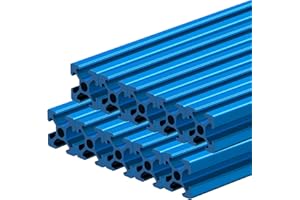 QNK 10pcs 1220mm T Slot 2020 Aluminum Extrusion European Standard Anodized Linear Rail for 3D Printer Parts and CNC DIY Blue (48")