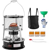 VEVOR 9000 BTU Portable Kerosene Heater &amp; Stove, 2 in 1 Non-Electric Indoor Outdoor Heater with Adjustable Height &amp; Flame &amp; Easy Storage,for Camping, Hunting, Cooking, Home, Garage, Black