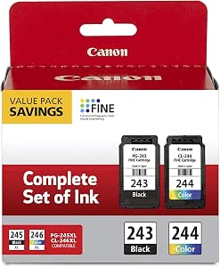 Amazon.com: Canon Paquete de 2 paquetes con PG-243 negro, CL-244 Color :  Productos de Oficina