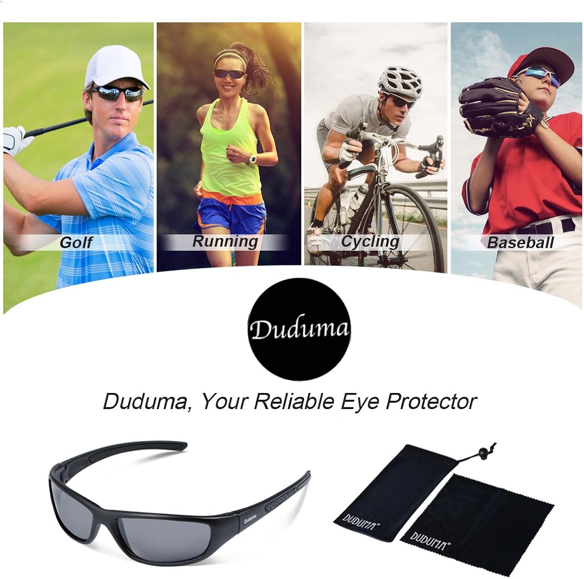 Duduma Tr8116 Polarized Sports Sunglasses for Baseball Cycling Fishing Golf Superlight Frame: Clothing