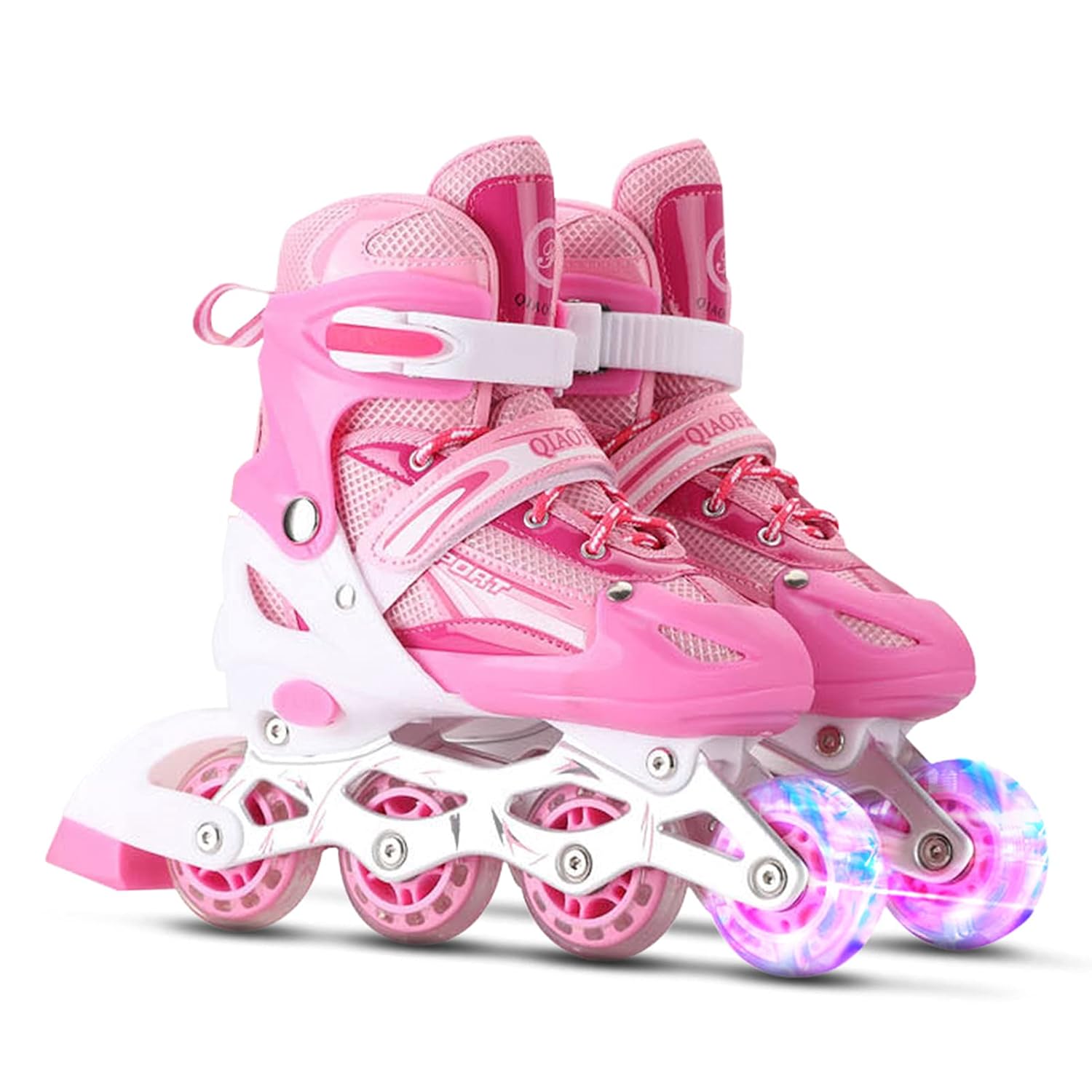 Adjustable Illuminating Inline Skates with Light Up Wheels for Kids and