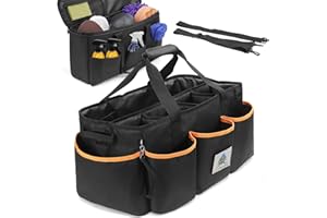 WDG 2PCS Detailing Bag Cleaning Caddy Organizer with Handle & Polisher Tote Bag Large Car Care Storage/Carry Bag for Car Cleaning Supplies & Housekeeper Cleaner-Large