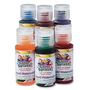 S&S Worldwide PT3253 Liquid Watercolors, Grade:1 to 12, (Pack of 6)