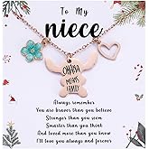 MIXJOY You are My Sunshine Necklace&Greeting Card, Birthday Christmas for Women Niece Daughter Granddaughter
