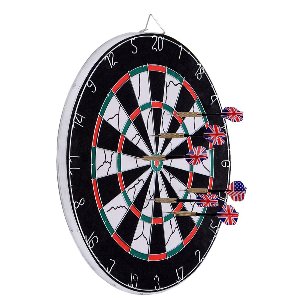 Dartboard, Loveiscool Doublesided Dart Board with 6 Brass Darts Buy