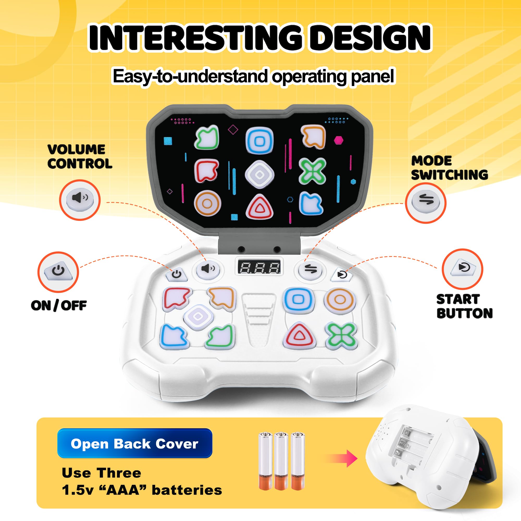 Handheld Game for Kids 6-12, Sensory Fidget Toys for Kids 8-12,,Light Up Memory Game Handheld Electronic Toys Color Memorizing Classic Board GamesBirthday Gifts for Boys Girls，Fidget Toys