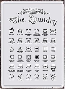 PXIYOU Rustic Guide to Procedure The Laundry Retro Vintage Tin Sign Country Home Decor for Laundry Room, Washroom, Bathroom 8X12Inch
