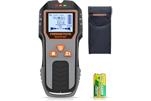 6-in-1 Stud Finder Wall Scanner, POROMETISTO DSF01 Wall Stud Finder with Electric Wire Finder, Deep Scan Stud Sensor for drywall, Wood, Plaster Walls, Metal, AC Wire, Magnetic, Joists, Pipes