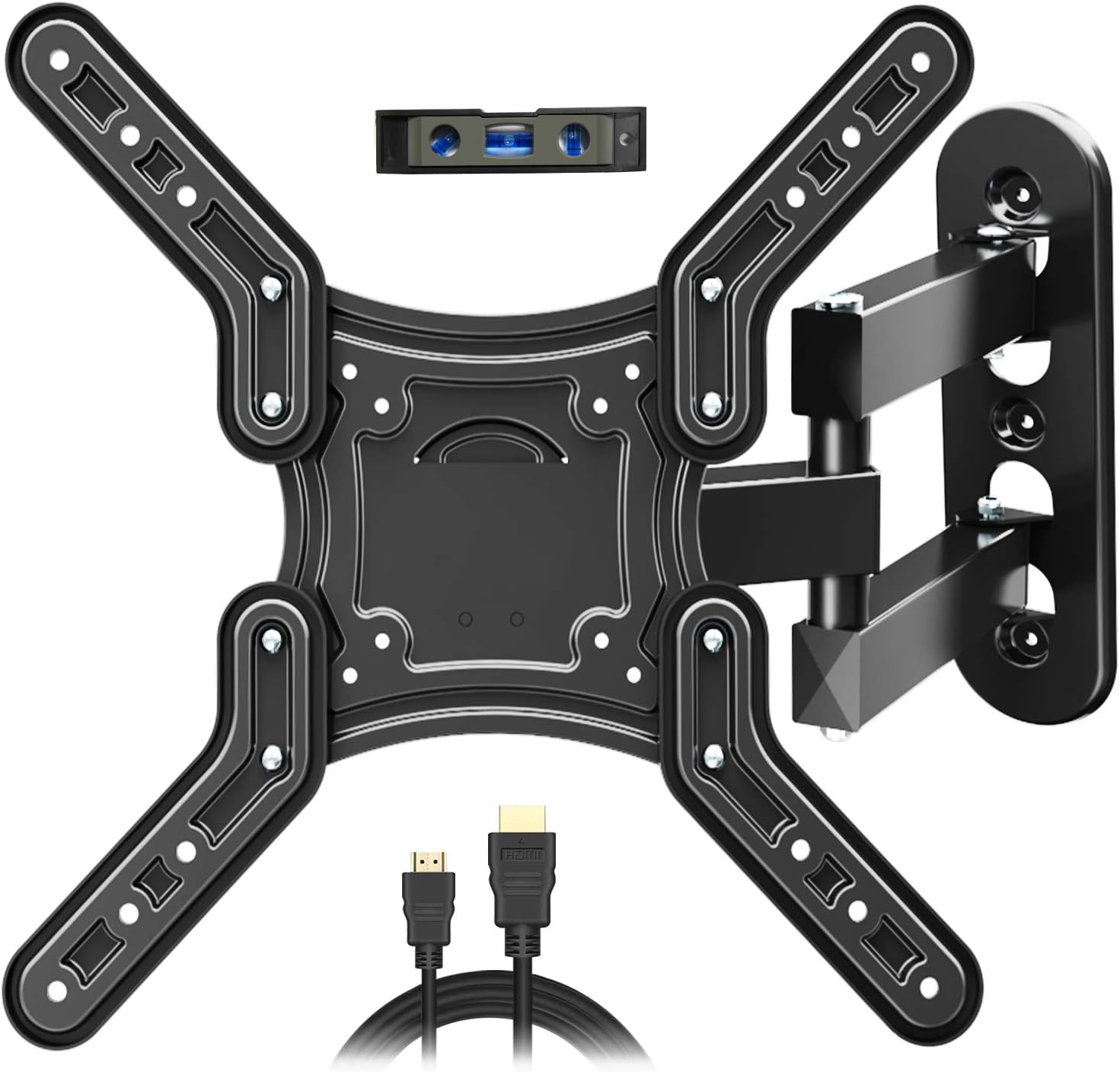 Fozimoa Full Motion TV Wall Mount Bracket Fits Most of 13-45 inch TVs with Articulating Swivels Tilts, up to vesa 200x200mm and 44lbs, White