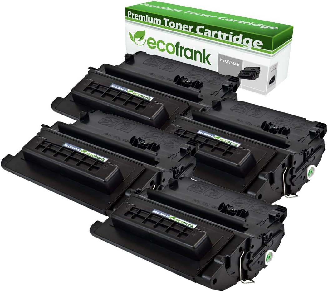 EcoFrank Compatible Toner Cartridge Replacement for HP 64A CC364A (Black, 4-Pack)
