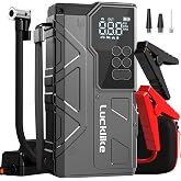 7000A 150PSI Car Battery Jump Starter with Air Compressor, 12V Jump Box | All Gas/12L Diesel, 21800mAh Portable Car Battery Jump Pack with Auto-Off Tire Inflator, Jump Cables, Power Bank, 800lm Light