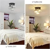 Rayofly 3-Light Modern Crystal Chandeliers Black Semi Flush Ceiling Light view 3