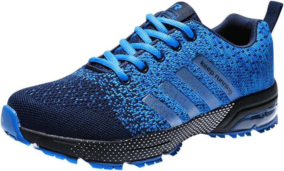 Running Trainers Air Shoes Gym Womens Jogging Mens Athletic Sneakers UK4-UK12 (36-47) Black Black&White Blue Red