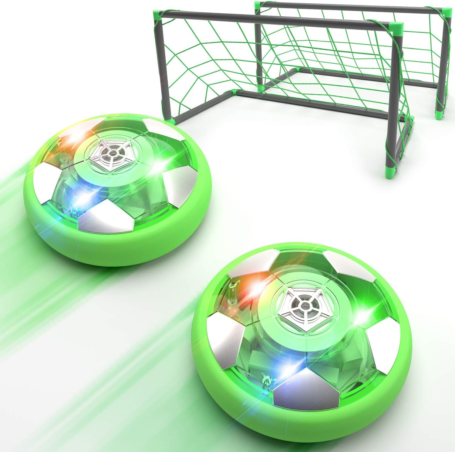 BABCOO Hover Soccer Ball Toy, Set of 2 Balls & 2 Goals, Indoor Toys for Kids with LED Light, Foam Bumper to Protect Furniture, Birthday Christmas for Boys and Girls: Toys & Games